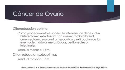 Cáncer de ovario cancer epitelial de ovario diagnostico tratamiento