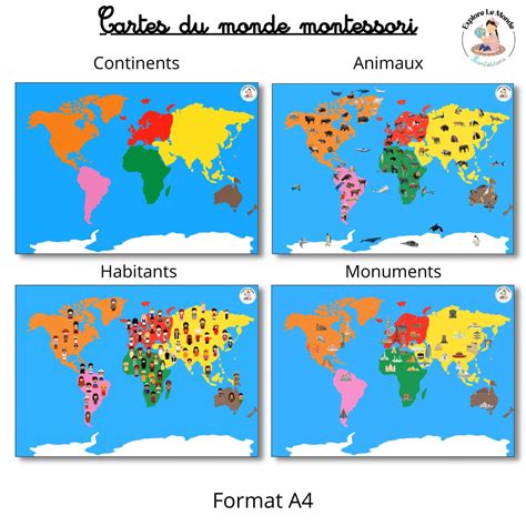 Cartes Du Monde Montessori Explore Le Monde Montessori
