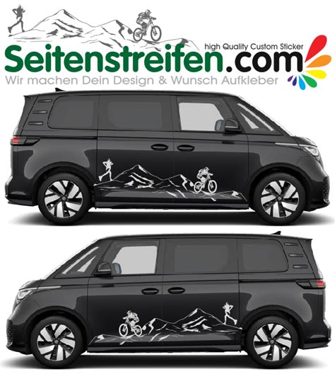 VW ID Buzz Buzz Cargo MTB Laufen Berge Mountain Outdoor Dekor