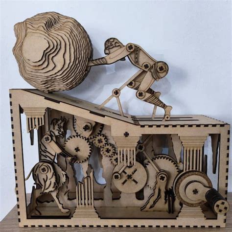 Digital File Sisyphus Automata Kinetic Sculpture Laser Cutter Files