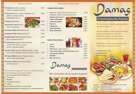 Menu At Damas Pub And Bar Weimar