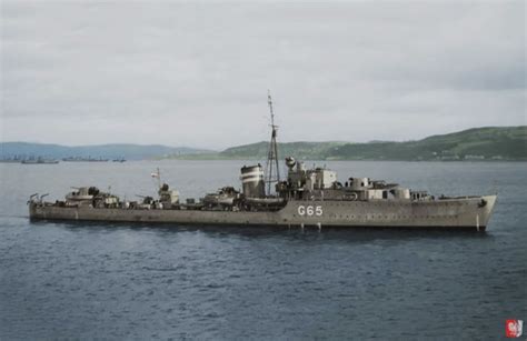 Polish Navy Orp Piorun G65 Was A N Class Destroyer Commissioned Nov 4 1940 Color Navy