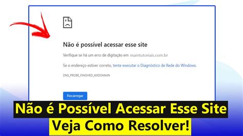 Ão É Possível Mostrar A Página 80710a06 - Não é Possível Acessar Esse Site - Como Resolver (Resolvido) - YouTube