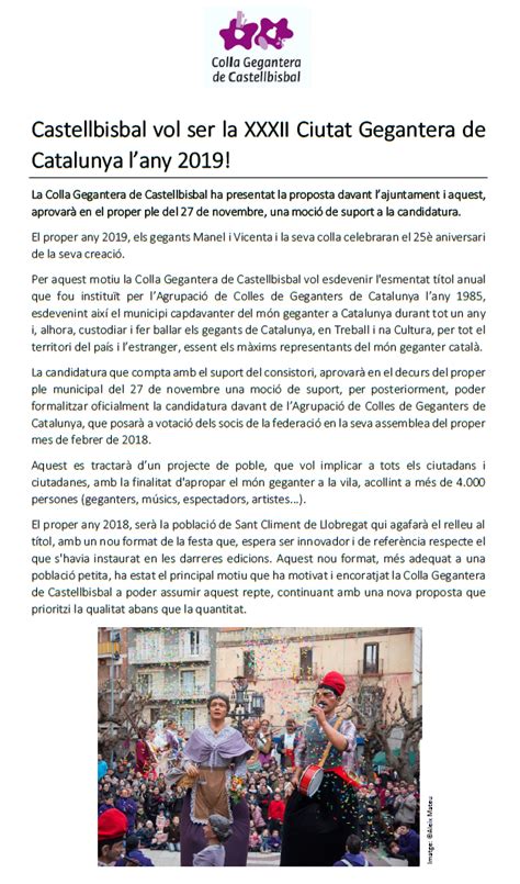 NdP Castellbisbal Vol Ser Ciutat Gegantera De Catalunya Colla