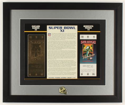 Super Bowl Xi Commemorative X Custom Framed Score Card Display With