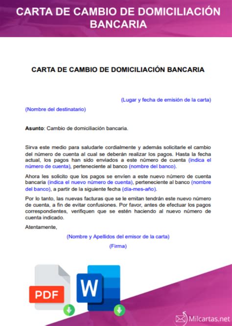 Modelo Solicitud Cambio Domiciliaci N Bancaria Seguridad Social