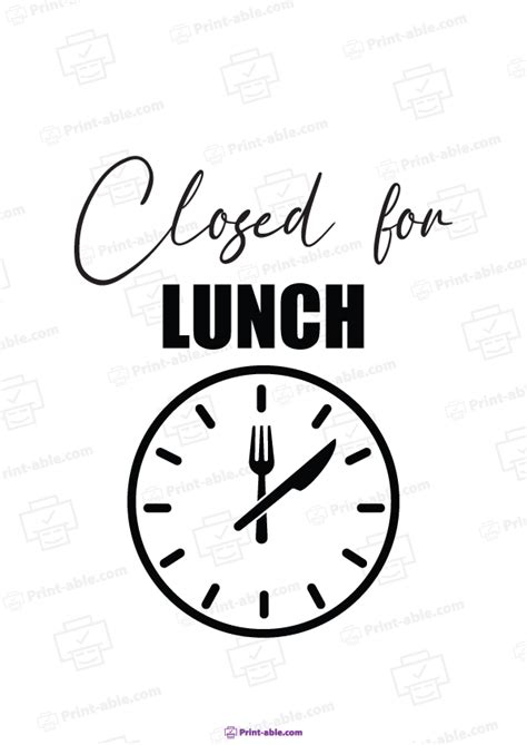 8 Free Closed For Lunch Sign Printable PRINT ABLE