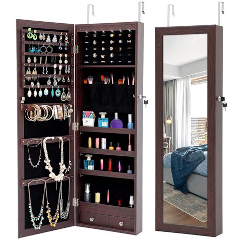 Jewelry Organizer Mirror Hanging Jewelry Organizing Storage Cabinet