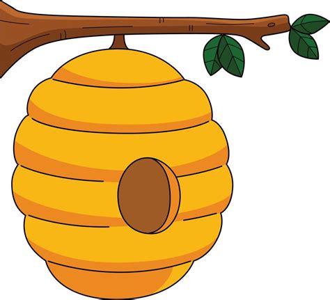 Honey Bee And The Hive Clipart