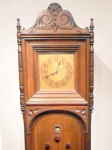 Vintage Westinghouse Grandfather Clock Radio Working Clock