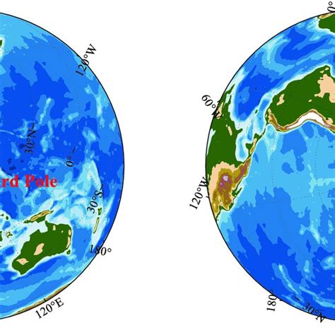 The Locations Of The Earths Three Poles The Map Was Drawn In The