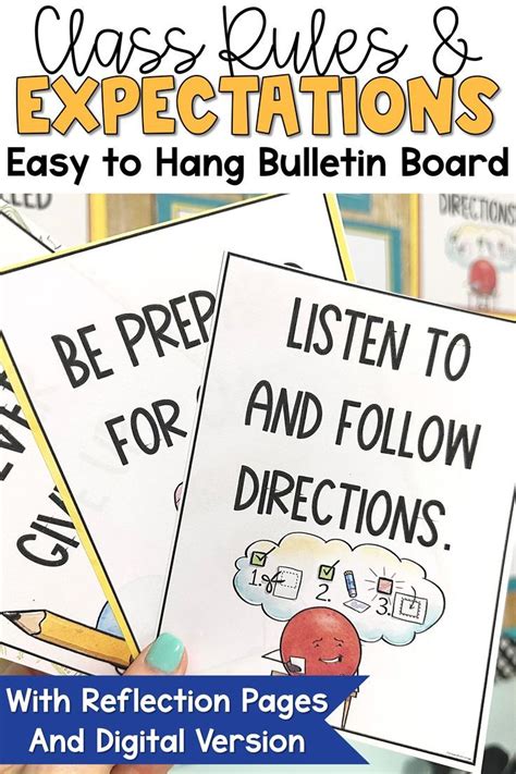 Classroom Rules And Expectations Posters Slides Bulletin Board Classroom Rules Poster