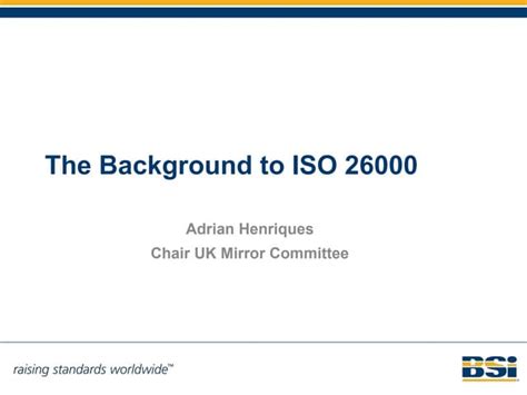 Defining Social Responsibility With Bs Iso 26000 Ppt