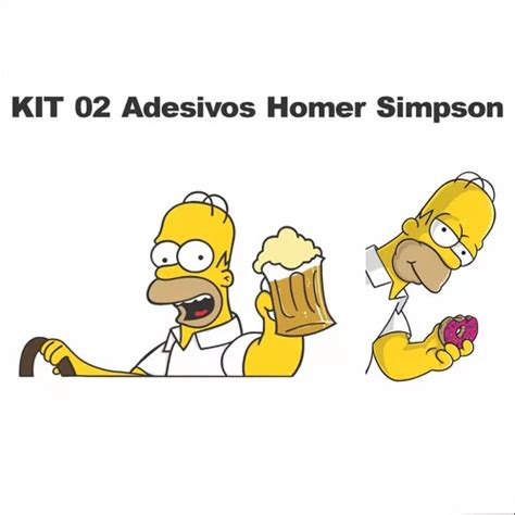 Kit Adesivos Homer Simpson Dirigindo Carona Carro Caminhao