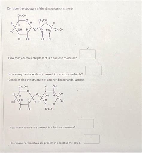 Solved Consider The Structure Of The Disaccharide Sucrose Chegg