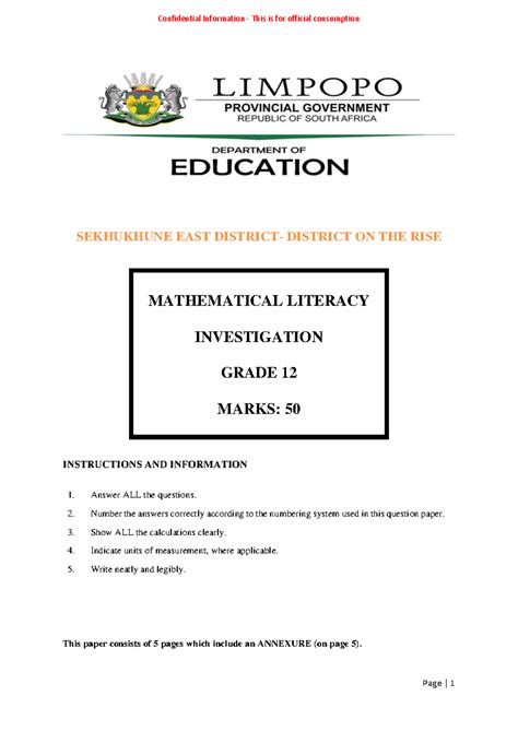 MLIT GR 12 Investigation 12 FEB 2024 MATHEMATICAL LITERACY