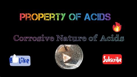 Corrosive Nature Of Acids Property Of Acids Youtube