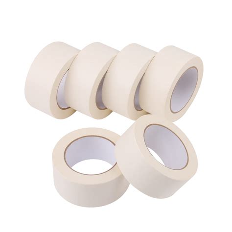 Lichamp Wide Masking Tape 2 Inches 6 Pack White Masking Tape Bulk