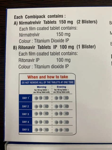 Paxista Paxlovid Generic Nirmatrelvir Mg And Ritonavir Mg