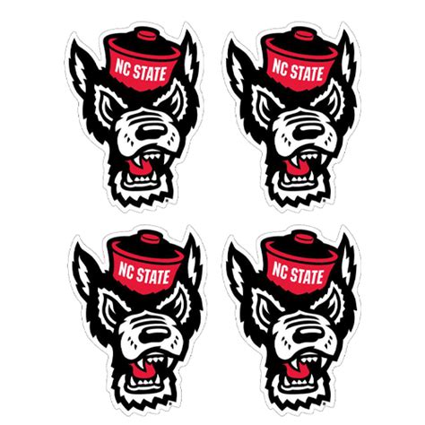 Nc State Wolfpack Mini Wolfhead Decal 4 Pack