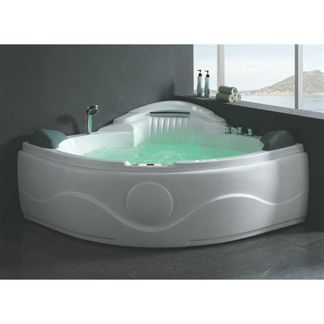 Eago Am505etl 5 Ft Corner Acrylic White Waterfall Whirlpool Bathtub For Two Size 60 To 65