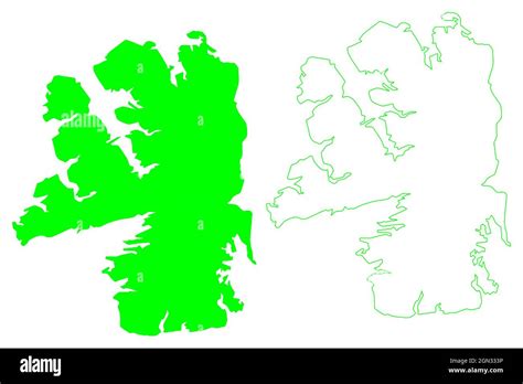 Bathurst island (Canada, North America, Nunavut territory) map vector ...