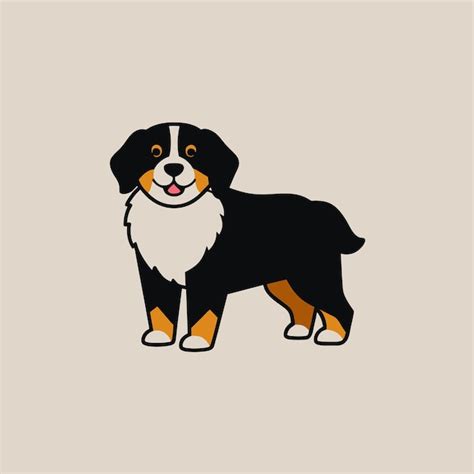 Un Dibujo De Un Perro Que Tiene Una Mancha Blanca En La Cara Vector