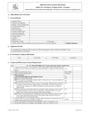 Fillable Online Carc Gov Commercial Pilot License H With Instrument