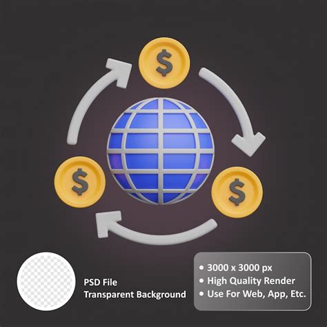 Transferencia de dinero 3d objeto realista diseño vector icono