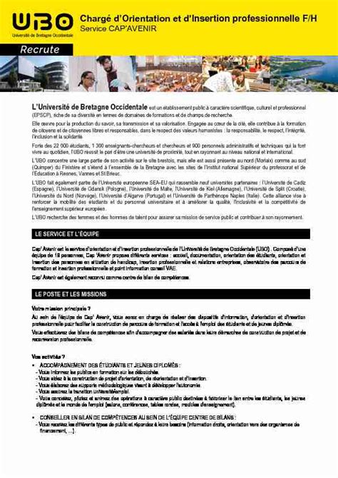 Charg Dorientation Et Dinsertion Professionnelle F H Service Pdf