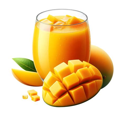 Ai Generated Glass Of Mango Juice Png Fresh Mango Smoothie Png Fresh Tropical Mango Juice Png