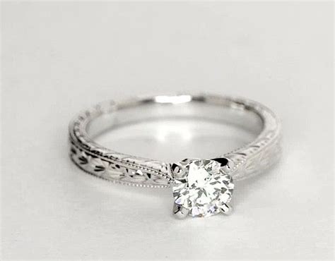 Exquisitely Hand Engraved This Engagement Ring Features An Intricate