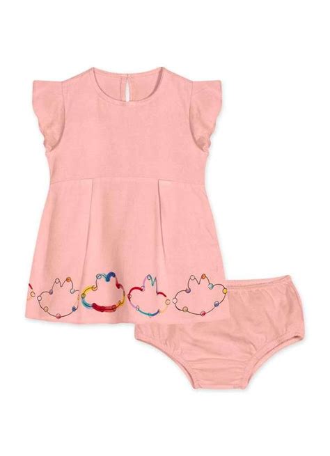 Conjunto Vestido E Calcinha Antiviral Bebe Lilica Rosa Clube Marisol