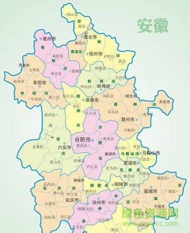 安徽省行政地图高清版大图图片预览 绿色资源网