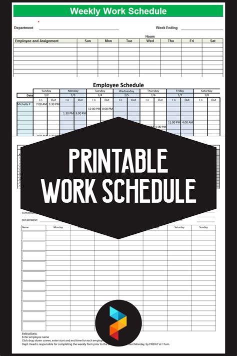 Work Schedule 10 Free Pdf Printables Printablee