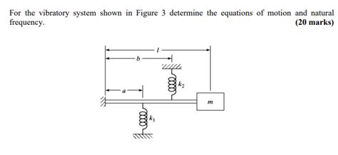 Solved For The Vibratory System Shown In Figure 3 Deter