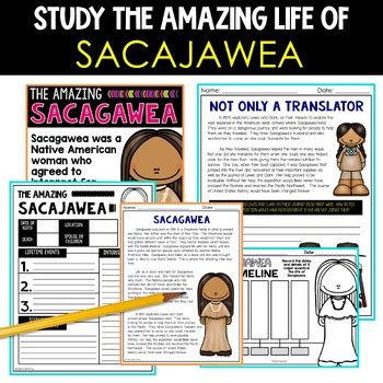 Sacajawea Biography Pack Lesson Lewis and Clark Expedition Activities