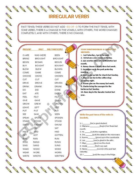 Use Irregular Verbs Worksheet Have Fun Teaching NBKomputer