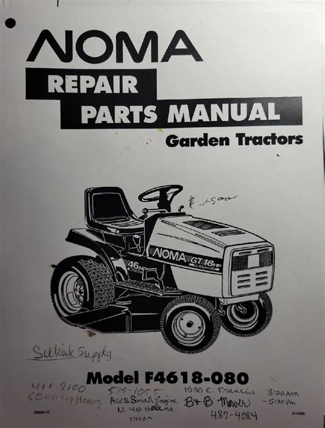 Noma Riding Lawn Mower Parts Diagram Noma Riding Mower Parts