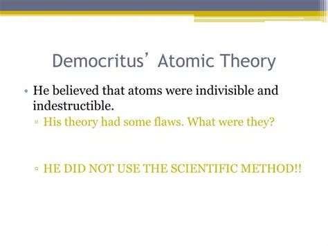 PPT - Democritus ’ Atomic Theory PowerPoint Presentation, free download ...