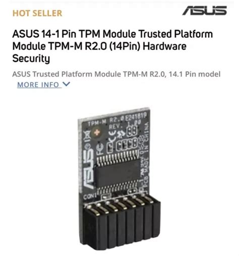 Asus Pin Tpm Module Trusted Platform Module Tpm M R Pin In