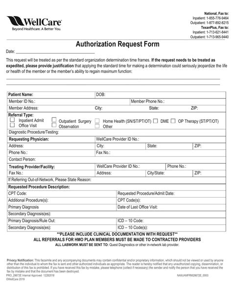 Wellcare Prior Authorization PDF Form FormsPal