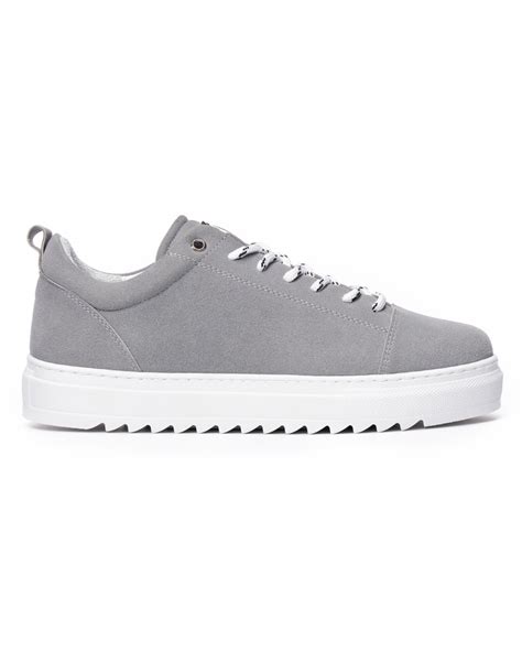 Men’s Low Top Suede Sneakers Shoes Grey | Martin Valen