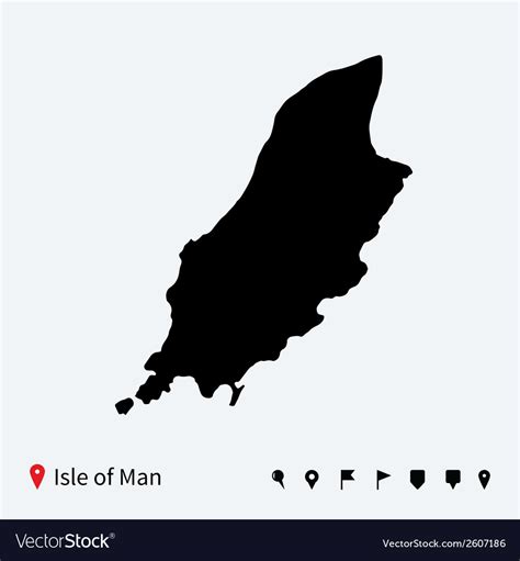 High Detailed Map Of Isle Man With Navigation Vector Image