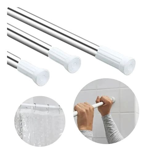 Tubo Cortina Baño Ajustable Sin Perforaciones Muro 140 260cm Meses