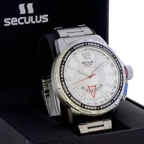 Reloj Seculus Long Life G Svna Para Hombre Con Bisel Plateado