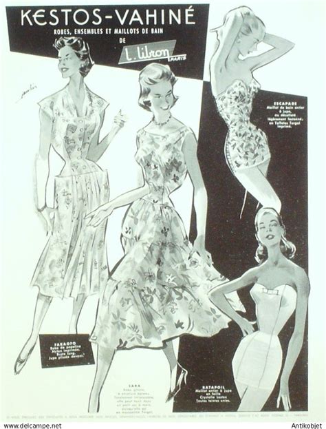 Publicidad Publicité Lingerie Kestos Vahiné 1957