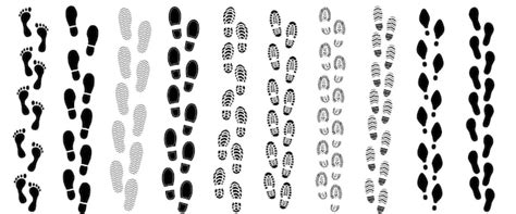 Premium Vector Footprints Human Silhouette Collection Vector Set