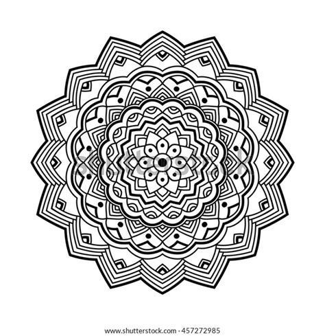 Beautifull Black Simple Floral Orient Mandala Stock Vector Royalty