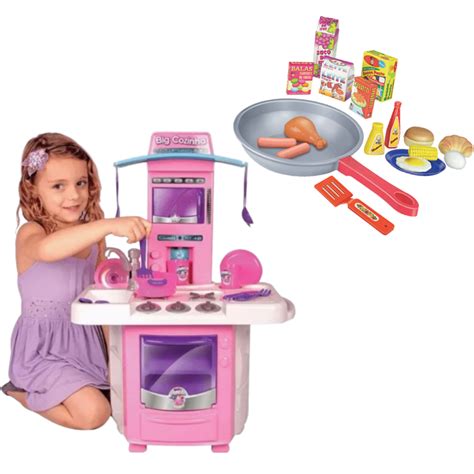 Kit Cozinha Infantil Big Cozinha Completa Big Star Frigideira Gourmet